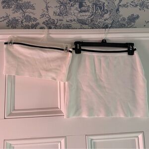 White Fox 2pc set tube top/ skirt- Small